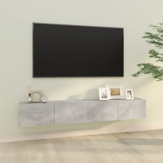 Oferta limitowana Szafki ścienne pod TV, 2 szt., betonowa szarość, 100x30x30 cm Lumarko! - Hurtownia wielobranżowa Lumarko